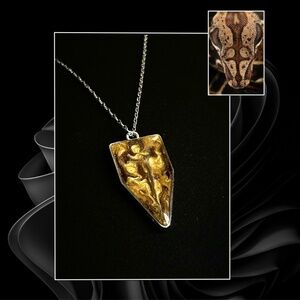 Handmade Serpent's Embrace - Python Head Necklace